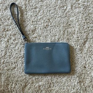 Baby blue coach wristlet